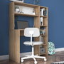 Hanah Home HA104 - 2025 Escritorio de estudio con estantería Roble